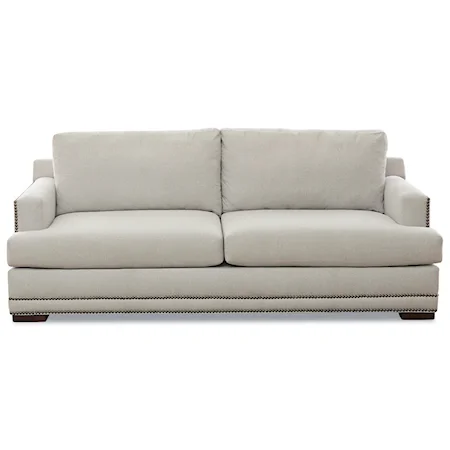 Contemporary Two Seat Sofa with Nailheads